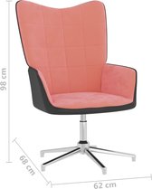 vidaXL Relaxstoel met voetenbank fluweel en PVC roze