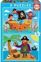 Set van 2 Puzzels Educa 20 Onderdelen Piraten