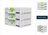 Festool Systainer set 3x SYS3 M 112 ( 3x 204840 ) 7,7 litres 396x296x112mm Mallette à outils connectable