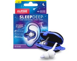 Alpine SleepDeep Oordoppen slapen - Sleep plugs - Slaapoordoppen snurken - Maximale geluidsdemping - Perfect voor zijslapers - 27dB SNR - Medium size - 1 paar