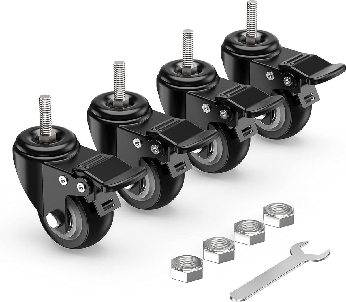 2 Inch Total Lock Stuurwielen M10 - Caster Wielen met Rem heavy duty wheel