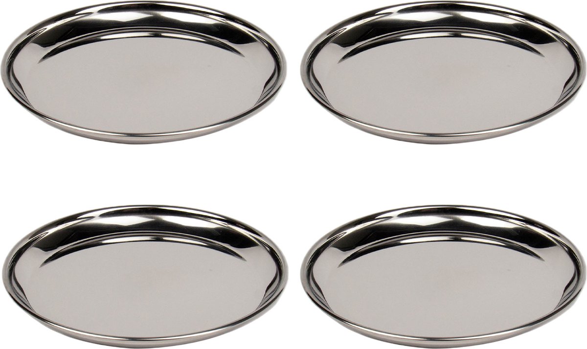 Talli - RVS Maaltijdborden - 25cm - Set van 4 - Maaltijd Bord - BPA vrij - Talli