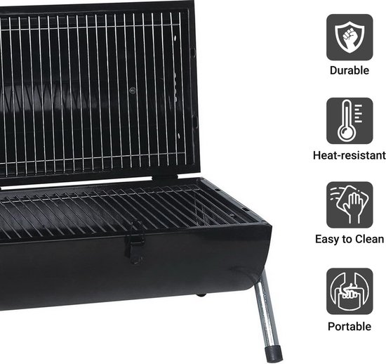 Houtskool Barbecue, Rookbarbecue, Mini BBQ, Tafelgrill, Picknick, Camping Grill, Grilloppervlakte (LxB) 38 x 52 cm van Ribelli — afbeelding 4