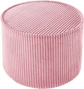 Wigiwama Corduroy Pouffe / Poef - Ø40x25cm - Pink Mousse