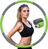 Hoelahoep - Fitness - hoelahoep met gewicht - verstelbaar 1.2kg tot 2kg - hula hoop fitness - grijs/blauw - Cadeau