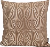 Art Deco Gold/Brown Kussenhoes | Polyester | Goud - Bruin | 45 x 45 cm