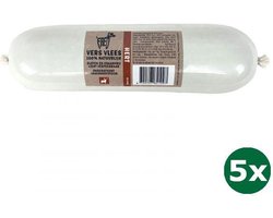 5x900 gr Freds gestoomd vers vlees worst hert graan en glutenvrij hondenvoer