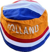 Vissershoedje oranje Holland en rood-wit-blauwe vlag | WK Voetbal Qatar 2022 | Nederlands elftal zonnehoedje | Nederland supporter | Holland souvenir