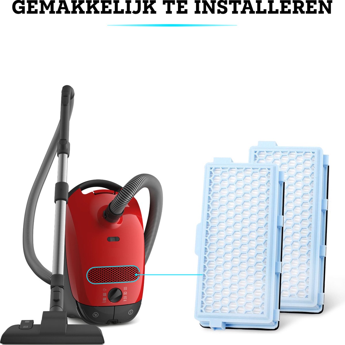 Somstyle Actieve HEPA Filter Set 2 Stuks Geschikt voor Miele Classic Compact C1, Complete C2 & Complete C3 - Vervangbaar - Stofzuiger onderdelen — afbeelding 5