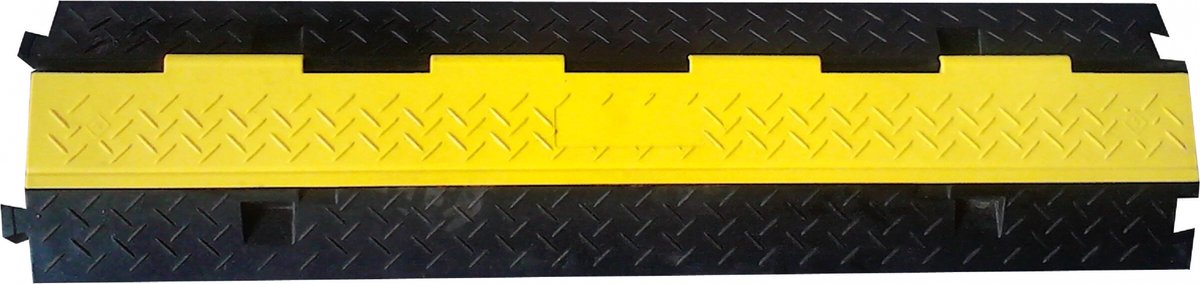 Practo Tools - Kabelgoot - Kabel beschermer - Kabelbrug - Goot - Brug - Rubber - 2 kanalen met klep - 100 x 24.5 x 4.5 CM