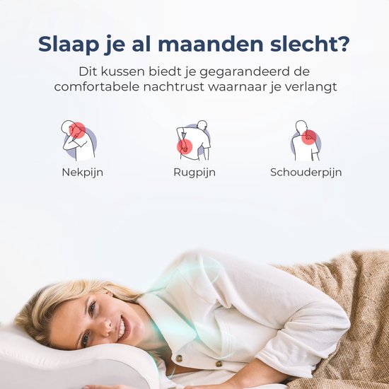 Best Life Oreiller pour les douleurs cervicales - Oreiller ergonomique - Oreiller en mousse à mémoire de forme - Guna Medium pour dormeurs sur le côté - Oreiller de sommeil