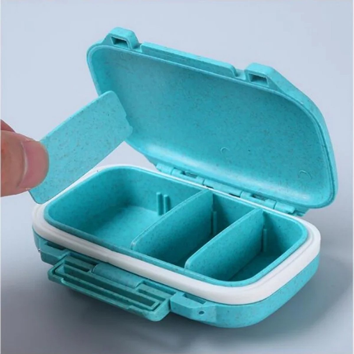 Goedkoopste DW4Trading Medicijndoosje Mintgroen met 1-3 Vakken - Pillendoosje - 8x6,5x2,5 cm