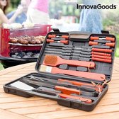 Grill Gereedschap 18 delig | Barbecue Accessoires | Barbecue Set | BBQ Accesoires | In koffer | Cadeau | Barbecue Tang