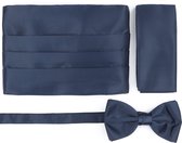 Suitable - Cumberband Strik Pochet Set Navy - One Size - - Heren - Gala Vlinderstrik / Vlinderdas