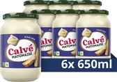 Calvé Mayonaise - De Échte - met plantaardige olie en eieren met 3 sterren Beter Leven-keurmerk - 6 x 650 ml