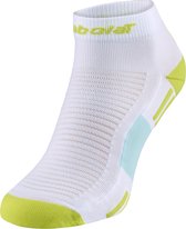 Babolat padel korte / quarter socks sportsokken - wit / lime - maat 35/38