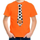 Bellatio Decorations Oranje supporter shirt jongens - stropdas - oranje - EK/WK voetbal - Nederland 134/140
