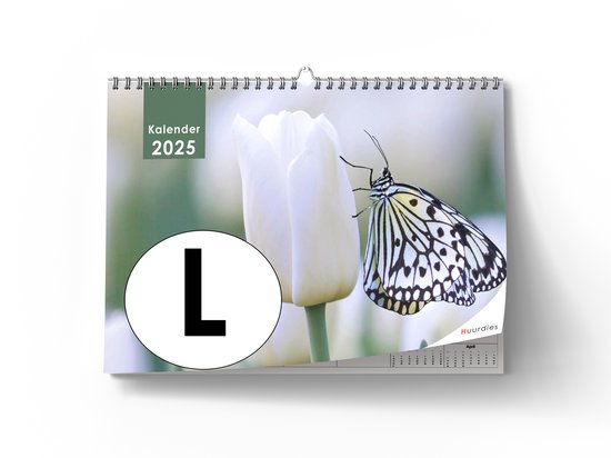 Foto: Huurdies vlinder kalender jaarkalender 2025 35x24cm 300g ecopapier dubbelzijdig spiraalgebonden