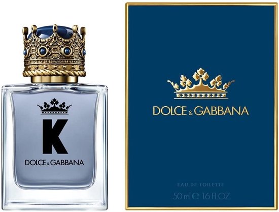 Dolce & Gabbana K Eau de Toilette 50ml fles met kroon dop en doosje in marineblauw.