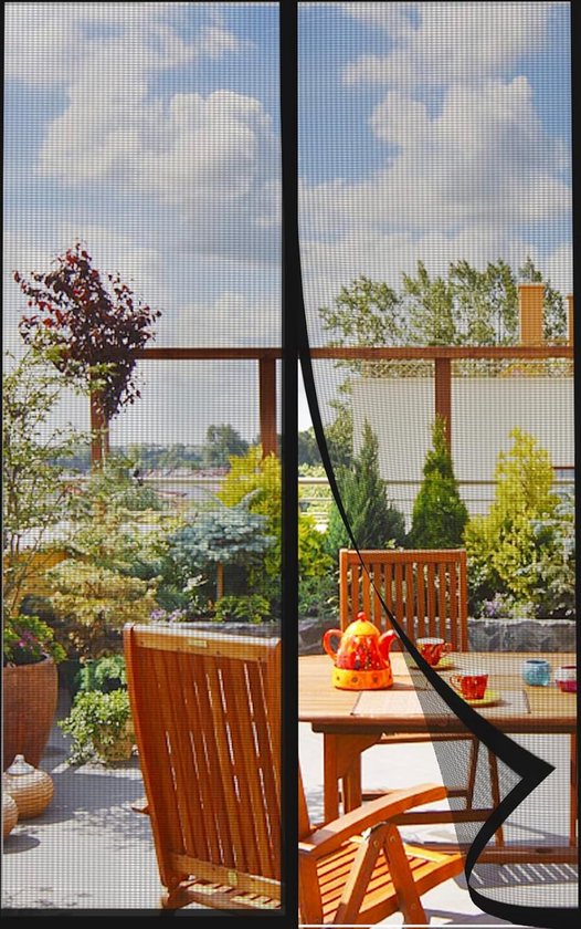 Aangepaste huisdierhordeur, vliegenhor balkondeur met ritssluiting, deurnet zonder boren, insectenbescherming vliegengordijn, kattendeurnet(90x210cm