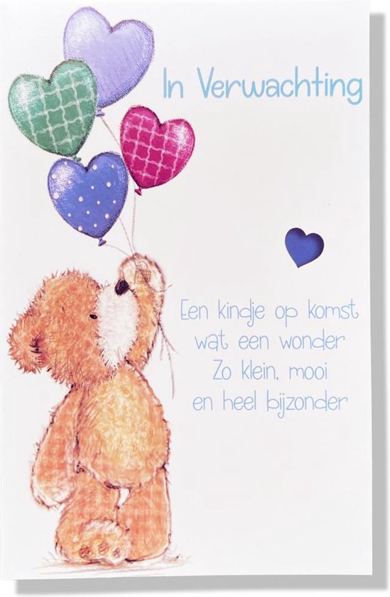 Zwanger! - Luxe In Verwachting wenskaart - 12x17cm - Gevouwen wenskaart met envelop