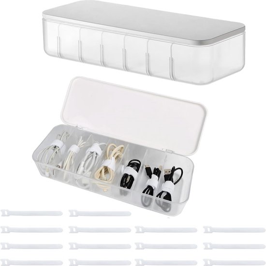 Kabelorganizer, 2 stuks kabelopbergdoos, oplaadkabel