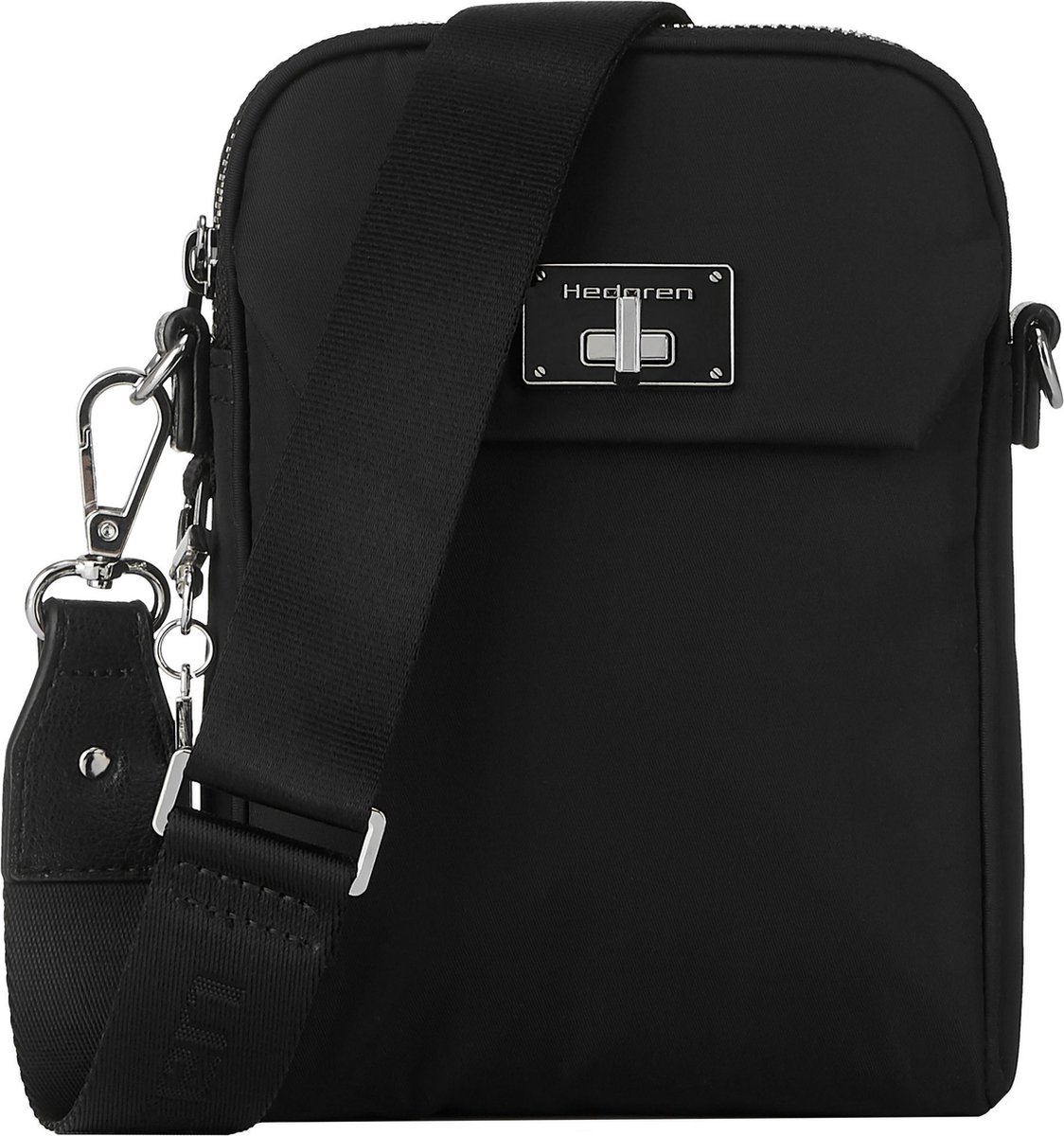 Hedgren Schoudertas Libra Flat Vertical Crossover RFID Black Zwart
