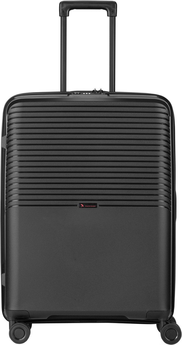 Pack Easy Jet 4 wielen Trolley 64 cm met uitbreidingsplooi - Harde bagage - TSA slot - schwarz