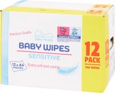 Baby Wipes Sensitive - Billendoekjes - 12x 64 stuks - Voordeelverpakking - Baby Needs