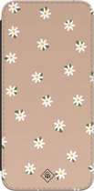 Casimoda® bookcase - Geschikt voor Samsung Galaxy A55 - Hoesje met pasjeshouder - Sweet Daisies - Bruin/beige - Kunstleer