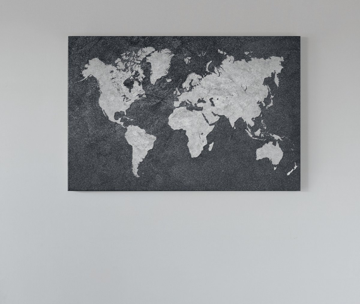 Trendex Global Canvas Schilderij - Wereldkaart - Grijs - 120x80x2 cm