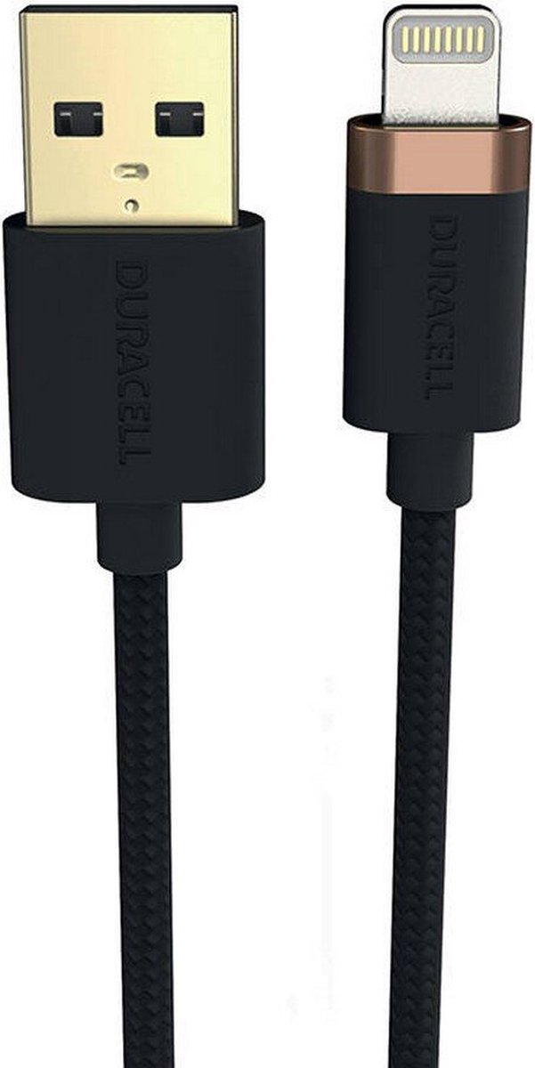 Duracell USB7012A Lightning-kabel Zwart