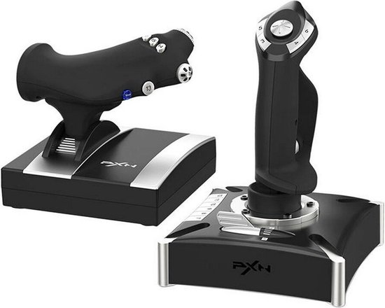 PXN 2119 Pro - HOTAS Flightstick - Throttle & Joystick Set - Realistische Flight Simulator Besturing - Programmeerbare Knoppen - USB - PC - Zwart