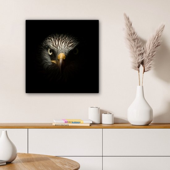 Tableau sur toile Vogel - Aigle - Rapaces - Oeil - Bec - Lumière - 50x50 cm - Décoration murale