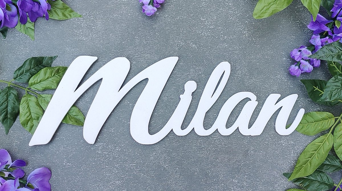 In hout uitgesneden naambord - Gepersonaliseerd - Babyshower kinderkamer - Baby - Decoratie - Kraamcadeau - Wit