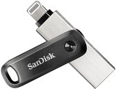 SANDISK iXpand Flash Drive Go – USB-stick smartphone/tablet – Zwart, Zilver – 64 GB – USB-A 3.2 Gen 1, Apple Lightning