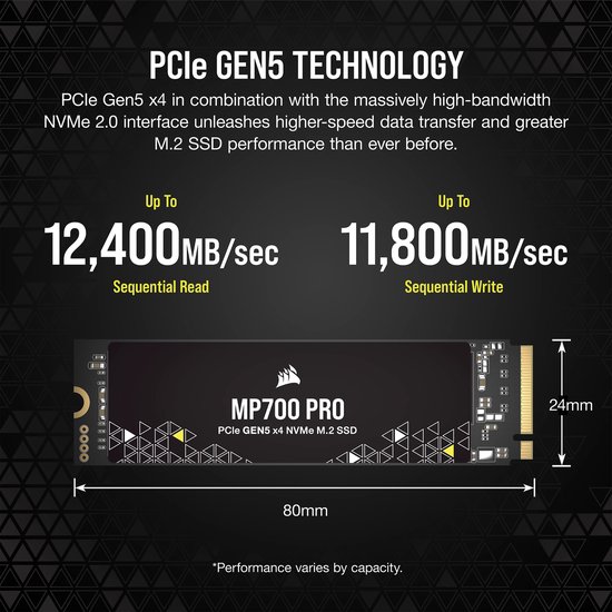 Corsair MP700 PRO M.2 2 TB PCI Express 5.0 NVMe 3D TLC NAND van Corsair — afbeelding 2