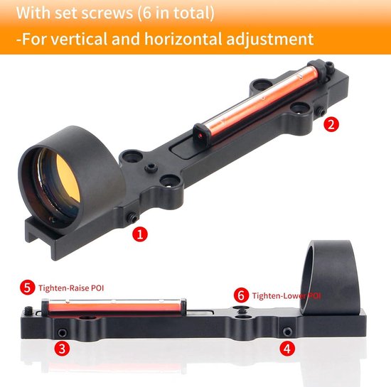 Rode of Groene Dot Sight L Vorm Glasvezel 3 MOA Red or Green Circle Dot Zoeker - Past op 10mm Rib Rail Slide