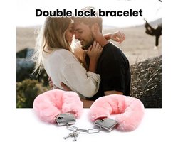 Metalen Handboeien BDSM I Met Imitatie Bont I Plushe I Incl. 2 Sleutels I Roze