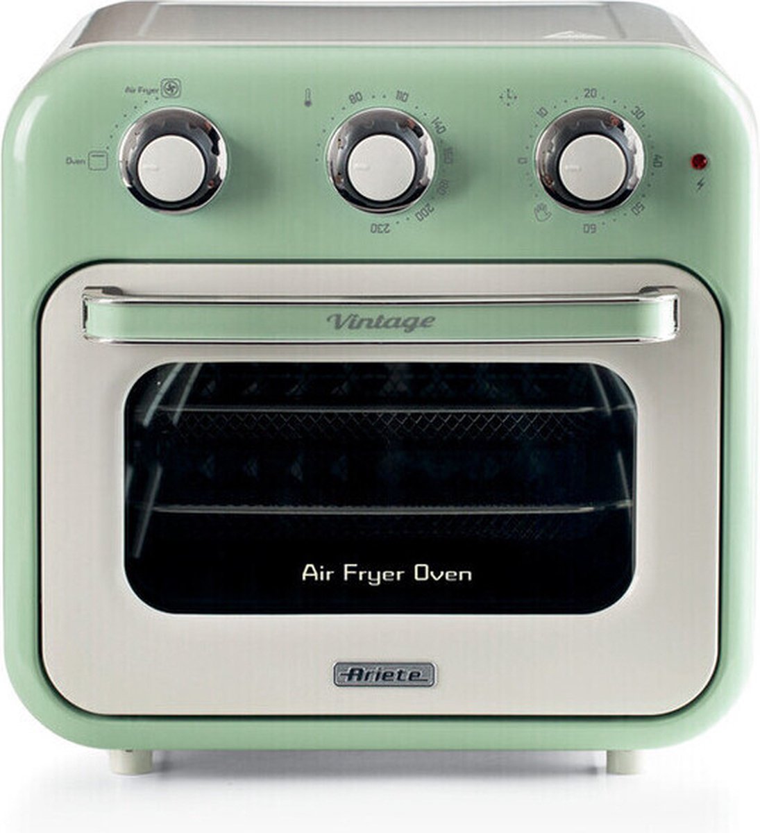Ariete 4632/04 Vintage Airfryer & Oven - 16 liter - 1400 Watt - timer - draaispit - roterende mand - groen - Ariete - €126,00