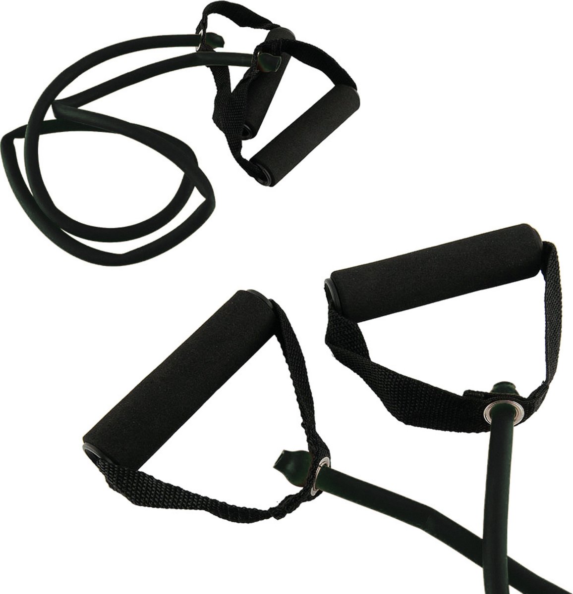 Toorx Fitness Weerstandsband met Handvat - Resistance Band - Fitness Elastiek - Thuis Sporten - Zwart