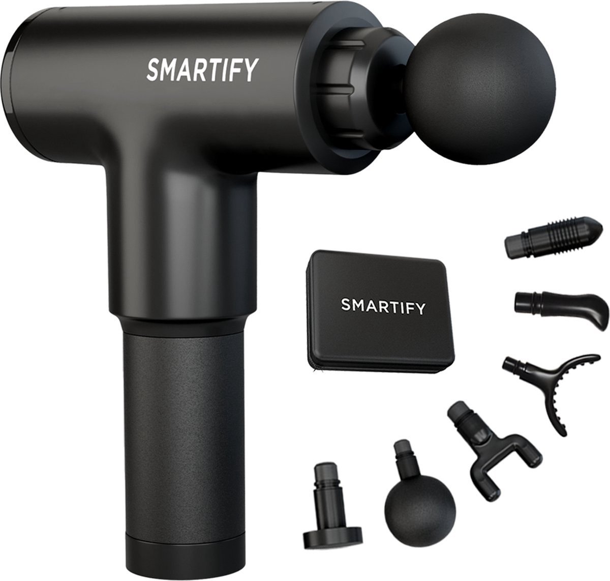 SMARTIFY® Massage Gun - Professioneel Massage Pistool - Draadloos Massage Apparaat met 6 Opzetstukken en Koffer - Krachtige Spierontspanning - Ideaal voor Sport en Relax