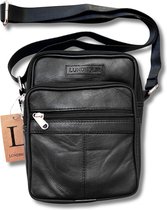 Lundholm Leren Schoudertas Heren Zwart – Heren tas - Kleine Leren schoudertas Heren / Dames - Crossbodytas mannen leer Mannen Cadeautjes | Scandinavisch design - Rødberg serie