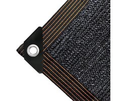 Schaduwnet zwart 4 x 5 m met oogjes - 70% schaduwpercentage - UV-bestendig - voor plantenbescherming, broeikas, schuren, kennels