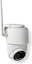 Nedis SmartLife Camera voor Buiten - Full HD 1080p - Pan tilt - IP65 - Max. batterijduur: 5 Maanden - Cloud Opslag (optioneel) / microSD (niet inbegrepen) - 5 V DC - Met bewegingssensor - Nachtzicht - Wit