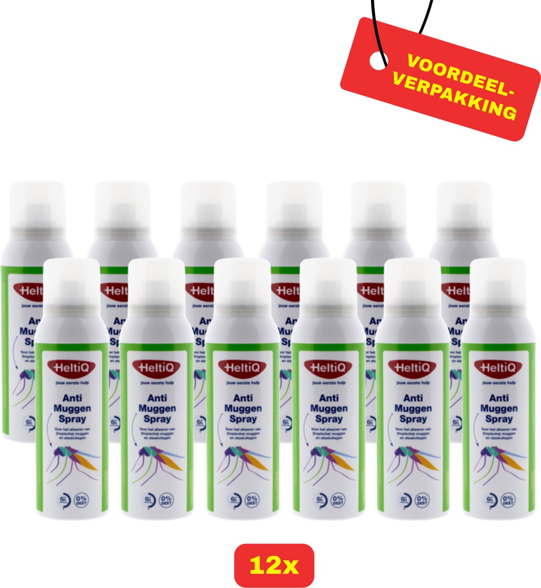 Goedkoopste 12X HeltiQ Anti-Muggenspray - 12x 100ml - Voordeelverpakking!