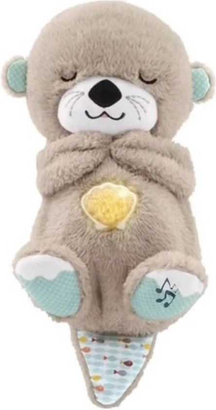 Foto: Bedtijd knuffel rustgevende knuffel otter slaapknuffel met hartslag interactief speelgoed kraamcadeau cadeau zintuigelijk speelgoed knuffelbeer kinderspeelgoed hondenknuffel kraamcadeau jongen meisje 30cm grijs bruin