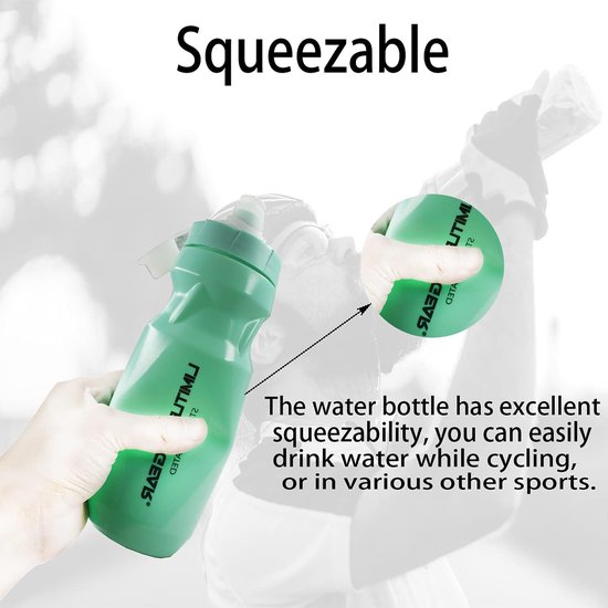 Fietsfleshouder met 21 Oz fietsfles, lichtgewicht fietsbekerhouder met schroeven - BPA-vrije fietsdrinkfles voor fietsen, racefietsen, mountainbikes, elektrische fietsen (groen) — afbeelding 2