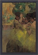 Dansers in Geel - Edgar Degas schilderijen - Dansers schilderijen - Schilderij op canvas Personen - Muurdecoratie industrieel - Schilderij op canvas met baklijst - Woondecoratie canvas met baklijst 50x70 cm