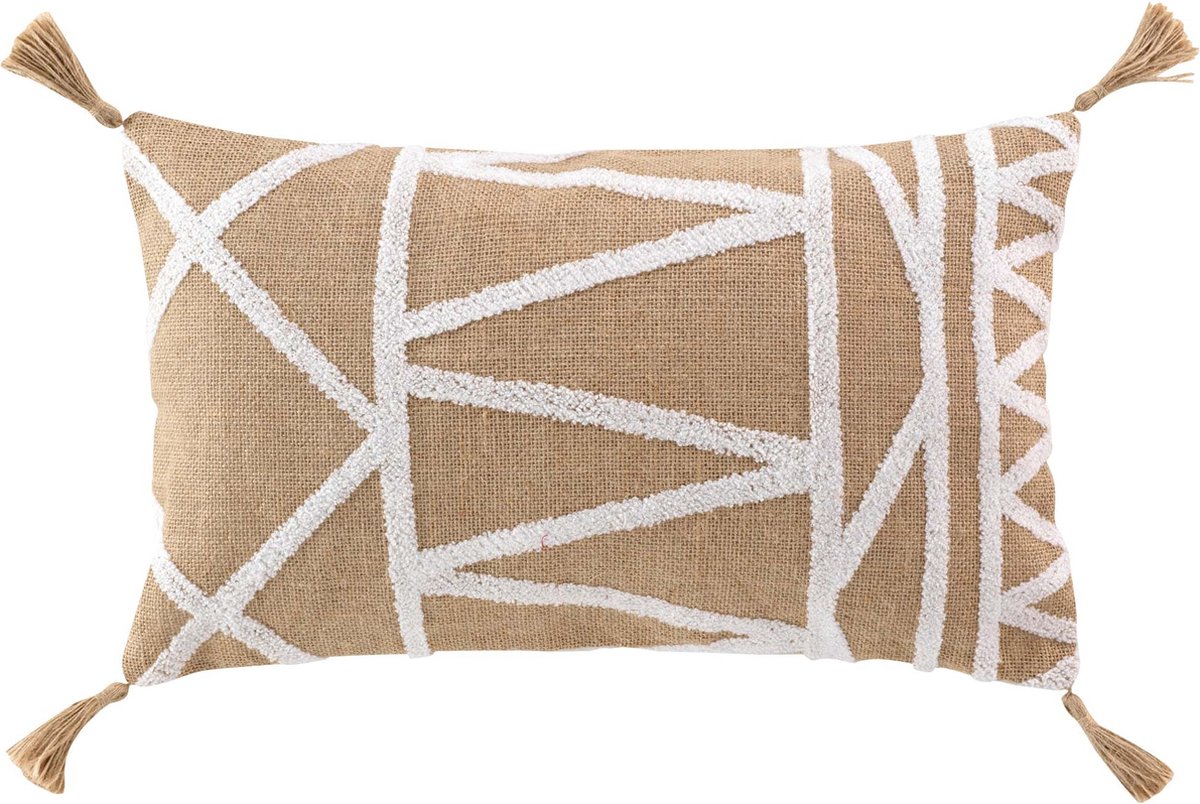 Decoratief kussen van jute en katoen ASMARA, 30 x 50 cm